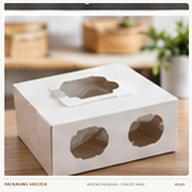 Photographic-style packaging mock-up concept for Cupcake Boxes