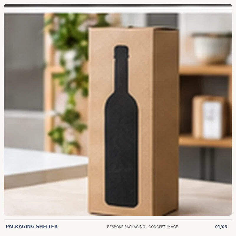 Photographic-style bespoke packaging mock-up for Wine Bottle Boxes