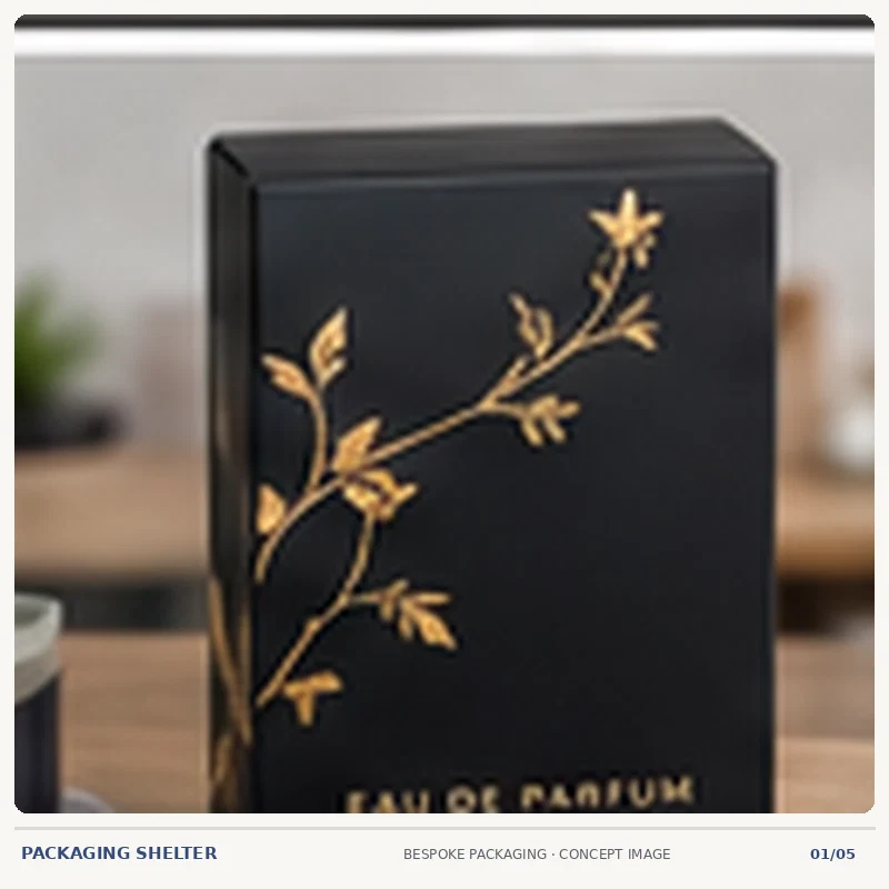 Photographic-style bespoke packaging mock-up for Custom Reed Diffuser Boxes
