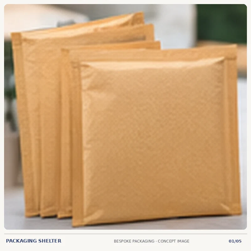 Photographic-style bespoke packaging mock-up for Custom Mailer Envelopes