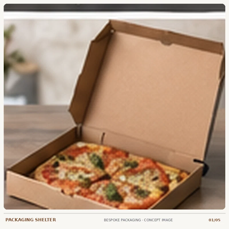Illustrated Pizza Boxes design with custom printed branding
